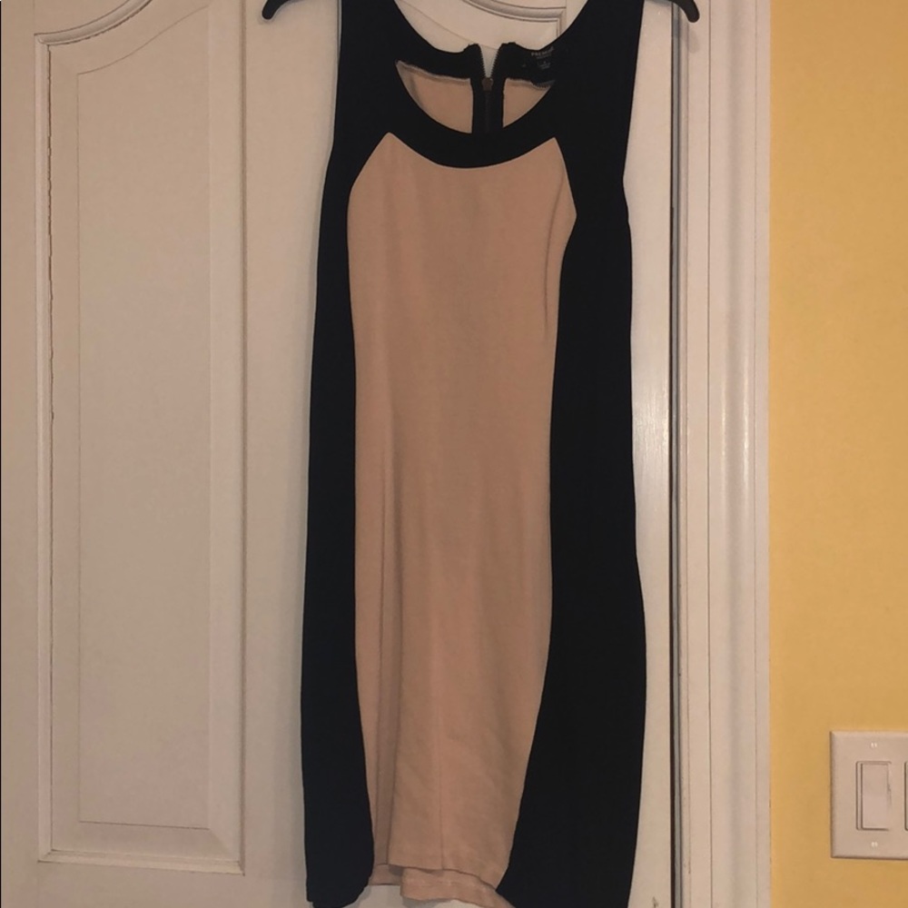 Pale pink and black color block dress - size small